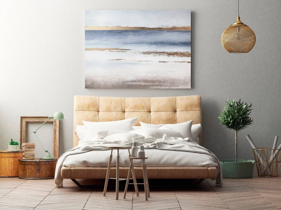 Gold Morning Contemporary Abstract Canvas Artwork GS023 wall art